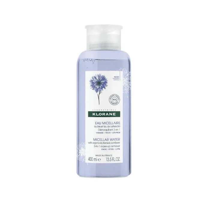 Klorane Micellar Water Cornflower Make-up Remover 3 In 1 400ml Image 1