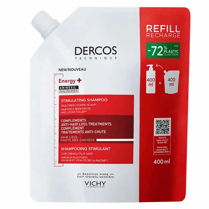 Vichy Dercos Energy+ Stimulating Shampoo Refill 400ml Image 1