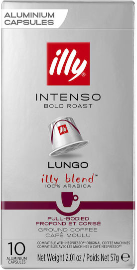 Illy Κάψουλες Espresso Lungo Intenso Συμβατές με Μηχανή Nespresso 10caps