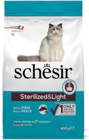 SCHESIR Adult Sterilized & Light Rich in fish - dry cat food - 10kg