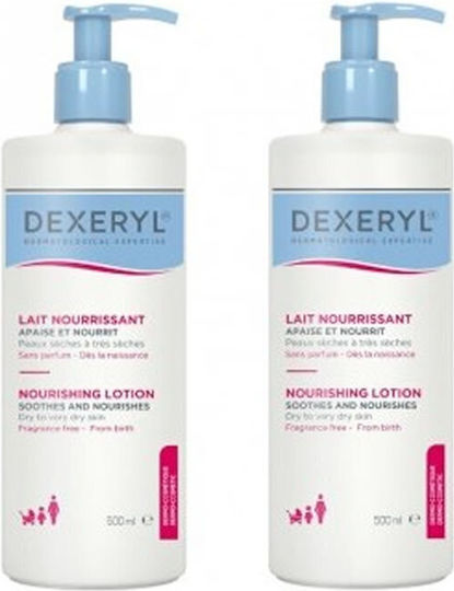 Ducray Dexeryl Ενυδατική Lotion Σώματος για Ξηρές/Πολύ Ξηρές Επιδερμίδες 2x500ml