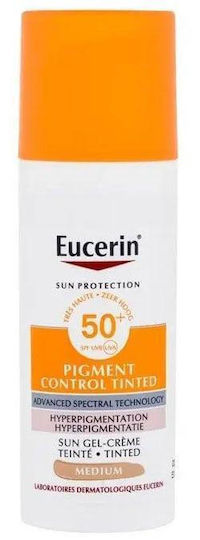 Eucerin Sun Protection Pigment Control Αντηλιακή Λοσιόν Προσώπου SPF50 με Χρώμα Medium 50ml
