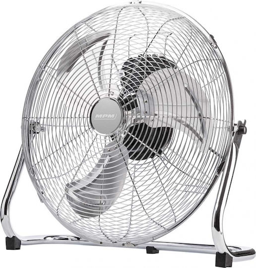 MPM Ανεμιστήρας Δαπέδου 100W Διαμέτρου 45cm Ασημί